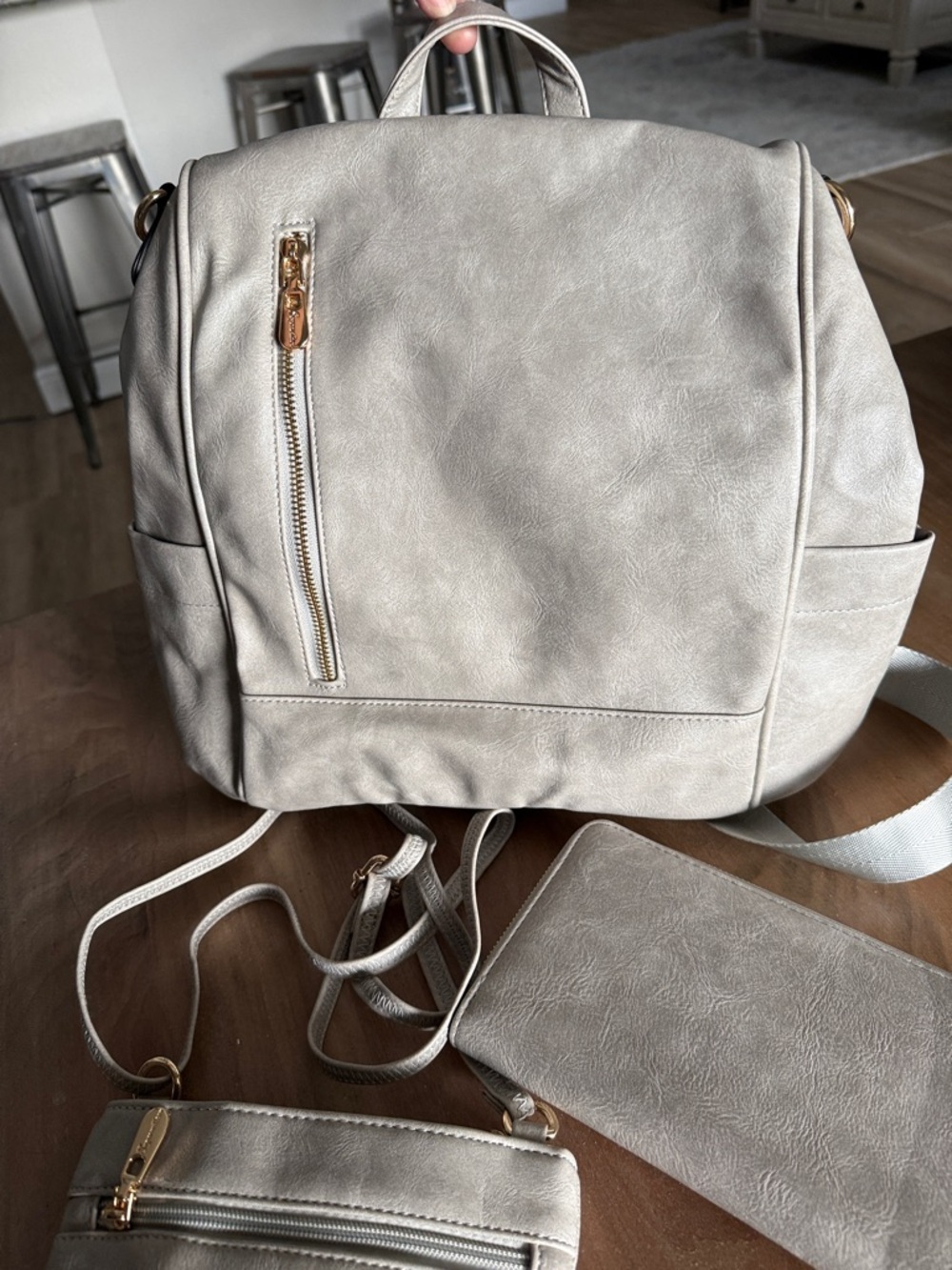 Women's Convertible Backpack set. Crossbody purse and wallet included